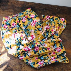 Floral Rayon Wide Leg Pants